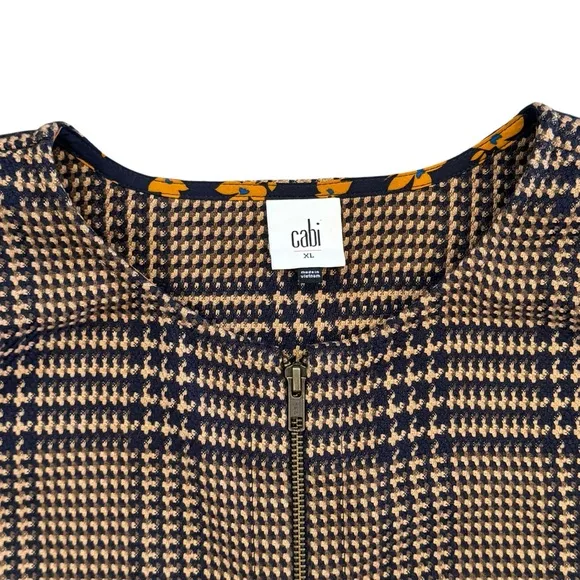 CAbi Tartan Plaid Longline Flounce Jacket