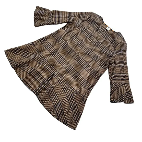 CAbi Tartan Plaid Longline Flounce Jacket