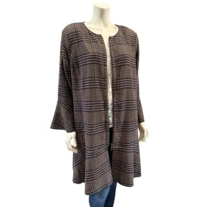 CAbi Tartan Plaid Longline Flounce Jacket