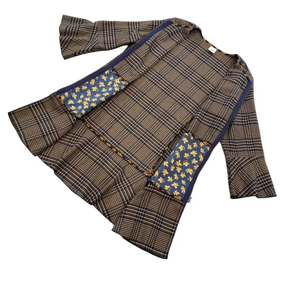 CAbi Tartan Plaid Longline Flounce Jacket