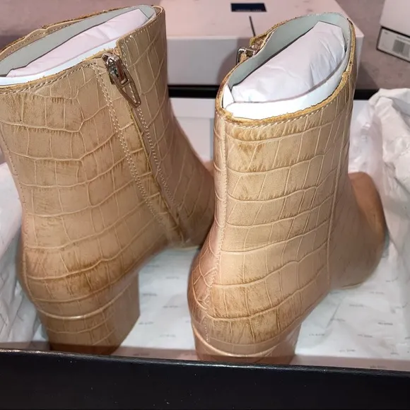 Cafe Croco Print Leather Women’s Boots