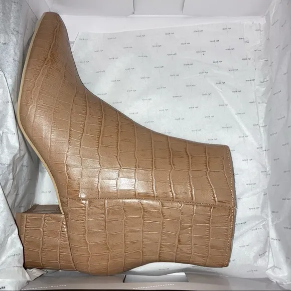 Cafe Croco Print Leather Women’s Boots