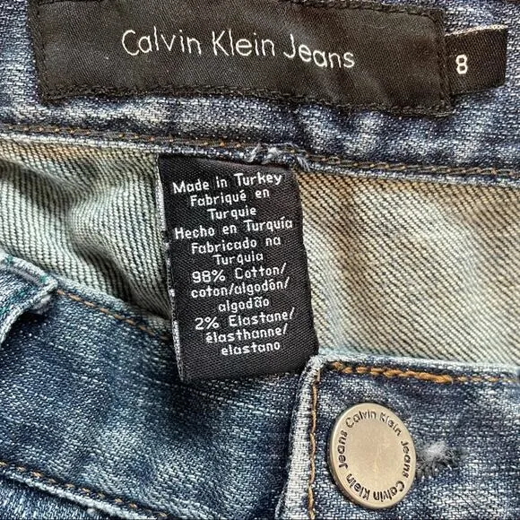 CALVIN KLEIN CLASSIC WESTERN BOHO BOOTCUT JEANS BLUE MEDIUM 8