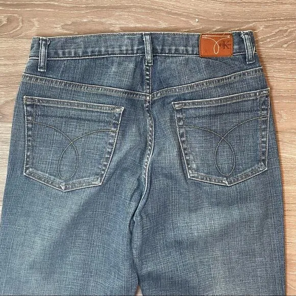 CALVIN KLEIN CLASSIC WESTERN BOHO BOOTCUT JEANS BLUE MEDIUM 8