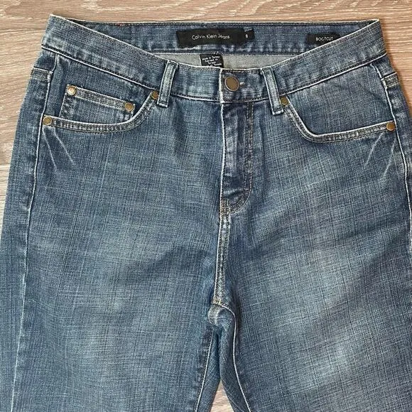 CALVIN KLEIN CLASSIC WESTERN BOHO BOOTCUT JEANS BLUE MEDIUM 8
