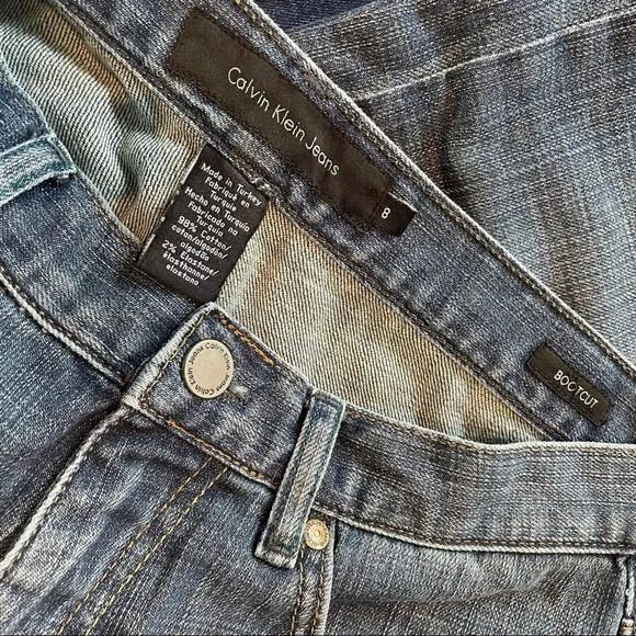 CALVIN KLEIN CLASSIC WESTERN BOHO BOOTCUT JEANS BLUE MEDIUM 8
