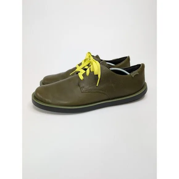 Camper Men's Wagon Green Leather Derby Shoes Size EU 43 / US 10