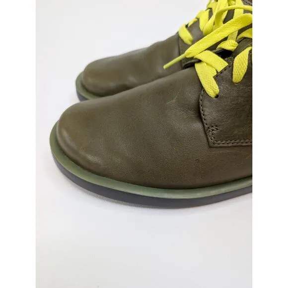 Camper Men's Wagon Green Leather Derby Shoes Size EU 43 / US 10