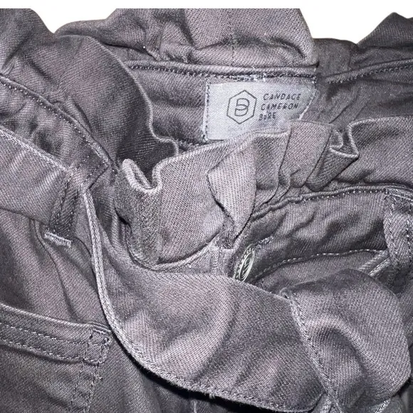 Candace Cameron Bure Pacific Washed Black Denim Paperbag Ruffle Waist Jean Sz 8