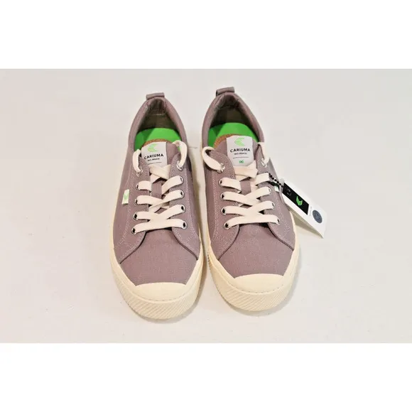 Cariuma Shoes Rio Brasil Low Canvas Lace Up Sneakers Brownish Gray Womens size 8