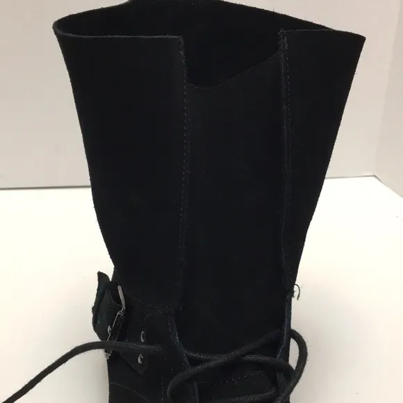 CARLOS by Carlos Santana Vicksburg Black Suede Leather Lace Up Harness Boots 8.5
