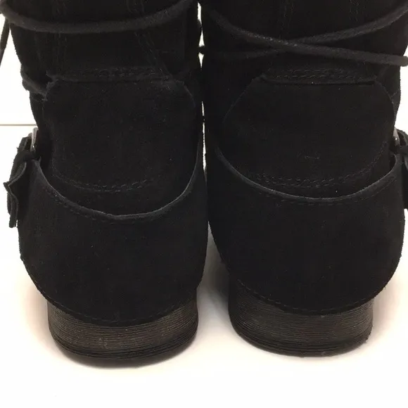 CARLOS by Carlos Santana Vicksburg Black Suede Leather Lace Up Harness Boots 8.5