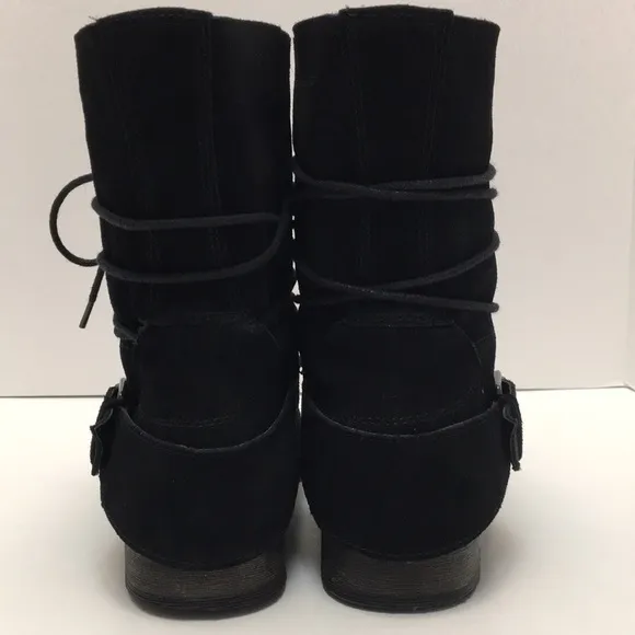 CARLOS by Carlos Santana Vicksburg Black Suede Leather Lace Up Harness Boots 8.5