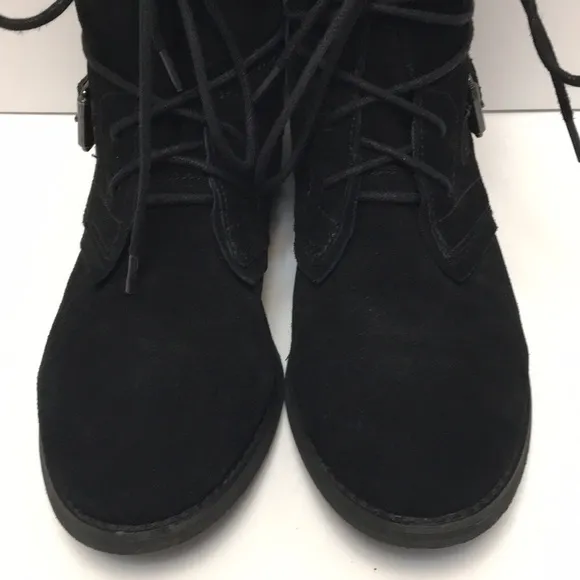 CARLOS by Carlos Santana Vicksburg Black Suede Leather Lace Up Harness Boots 8.5