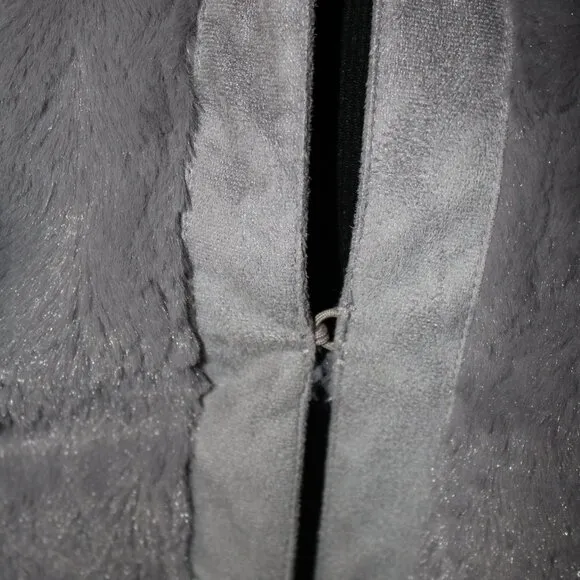 CARLOS FALCHI CHI Reversible Luxury Gray Faux Fur / Suede Feel Jacket M EUC