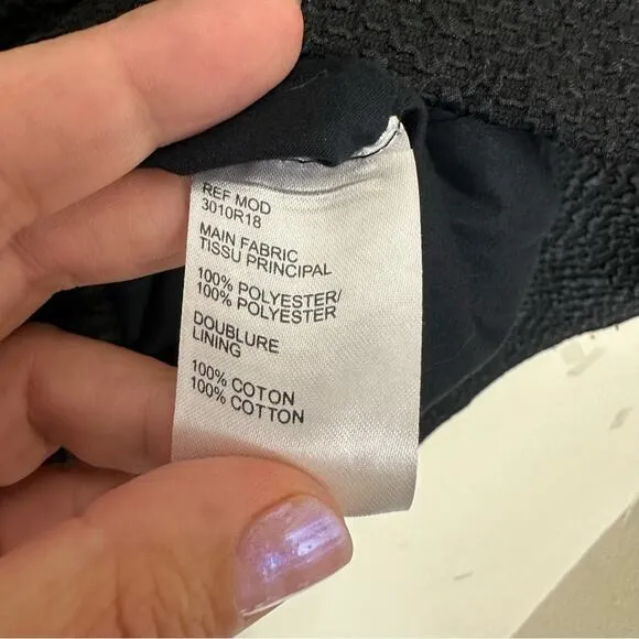 Carven $348 Black Asymmetrical Textured Sleeveless Ruffle Hem Mini Dress 6 (38)