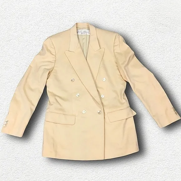 Cashmere Men's Suit Jacket EUC, Easter, Vtg, Cream, Quiet Luxury, Unisex, M/L