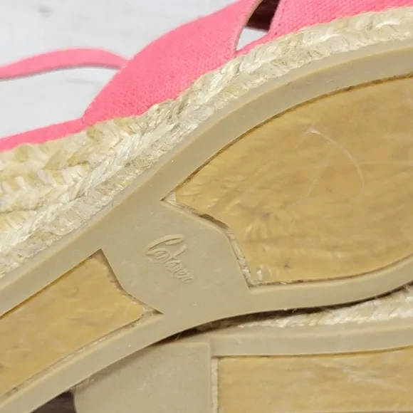 Castaner NWOB pink canvas espadrille wedges
