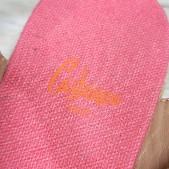 Castaner NWOB pink canvas espadrille wedges