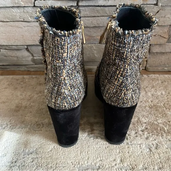 Castaner Tweed Quiaca Platform Wedge Ankle Boots Booties Textured Velvet: 39