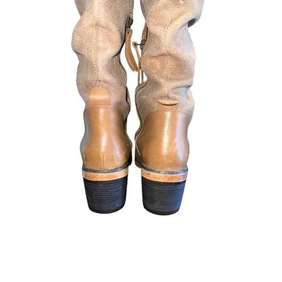 CAT caterpillar woman’s 8 heeled caramel brown leather suede tall boots