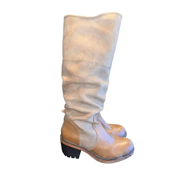 CAT caterpillar woman’s 8 heeled caramel brown leather suede tall boots