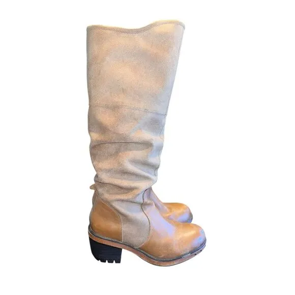 CAT caterpillar woman’s 8 heeled caramel brown leather suede tall boots