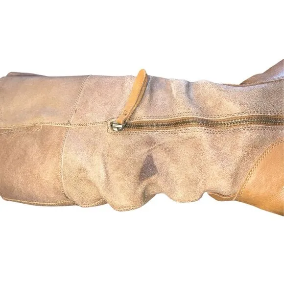 CAT caterpillar woman’s 8 heeled caramel brown leather suede tall boots