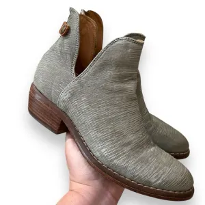 CATARINA MARTINS Grey Leather Ankle Boot Back Zip Size 38