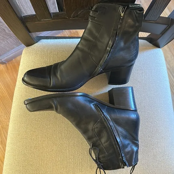 Cesare Paciotti Women’s Leather Heeled Boots Black Size 8.5-9 (40)
