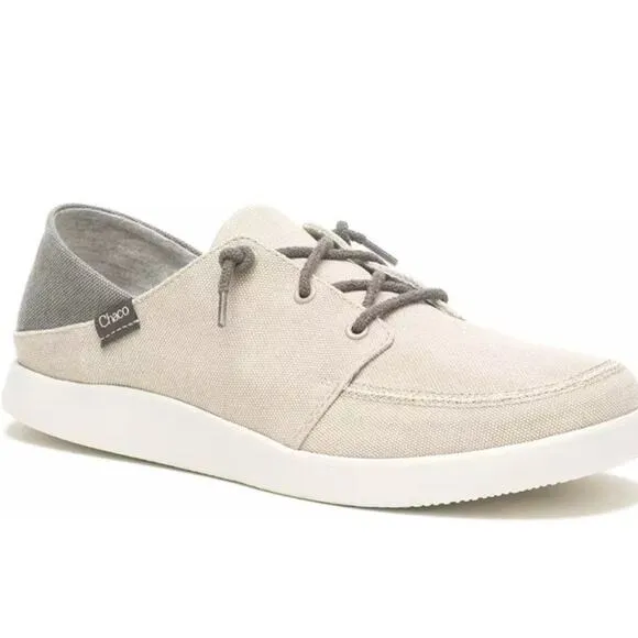 CHACO Tan/Gray CHILLOS SNEAKERS SHOES Canvas MENS 10 *NEW* Casual Lace-Up