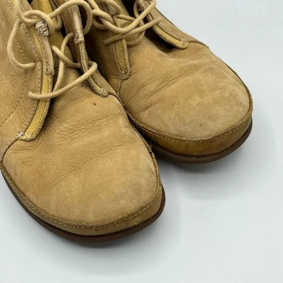 Chaco Womens Pineland‎ Chukka Boots Beige Leather Ankle Flat Heel Lace Up 7 M