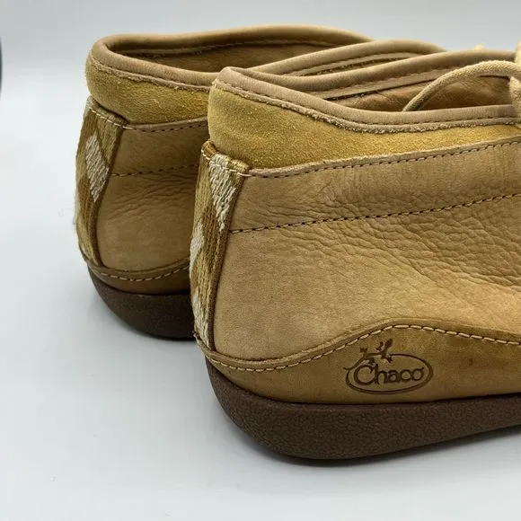 Chaco Womens Pineland‎ Chukka Boots Beige Leather Ankle Flat Heel Lace Up 7 M