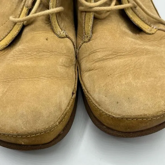 Chaco Womens Pineland‎ Chukka Boots Beige Leather Ankle Flat Heel Lace Up 7 M