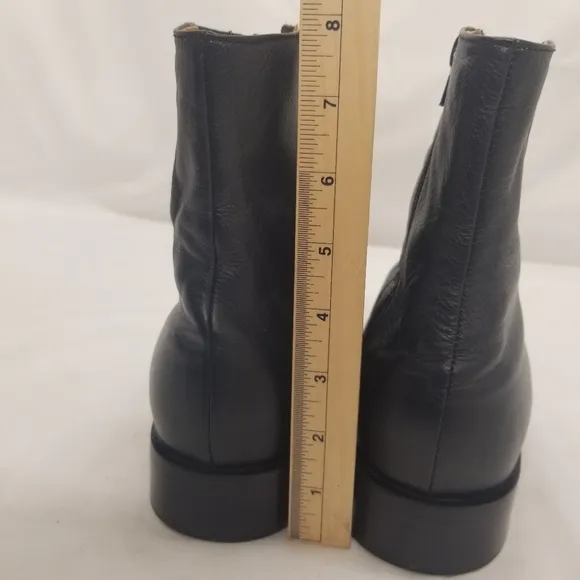 Chancellor Mens Size 42 US 8.5 Black Leather Ankle Boots Side Zipper