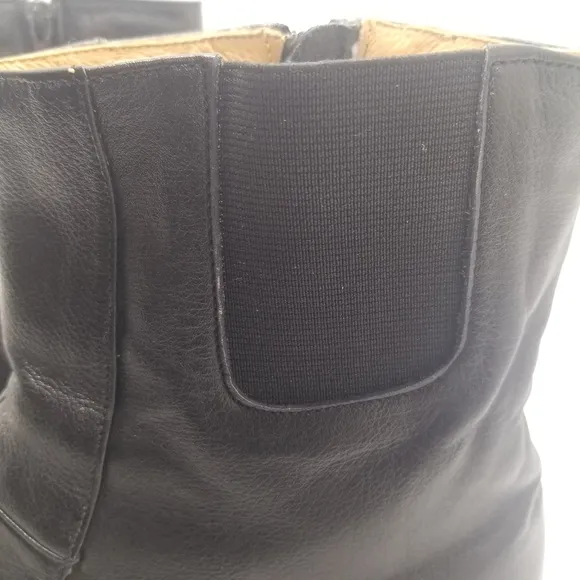 Chancellor Mens Size 42 US 8.5 Black Leather Ankle Boots Side Zipper