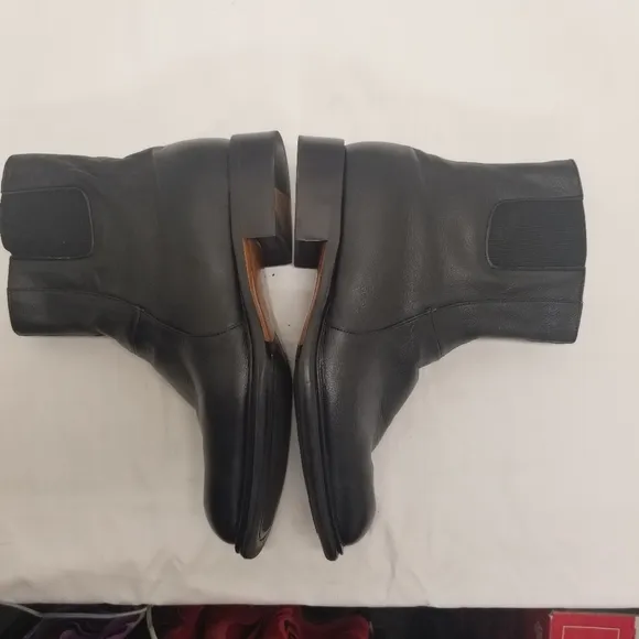 Chancellor Mens Size 42 US 8.5 Black Leather Ankle Boots Side Zipper