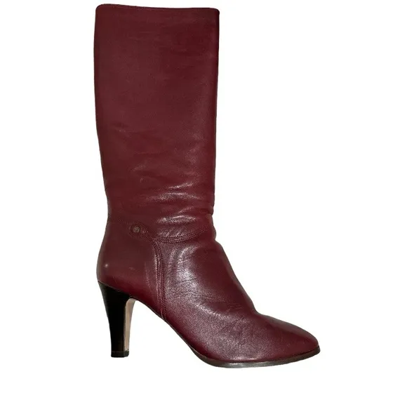 Cherry Red Women’s Heeled Boots Made in Brazil Size 10m