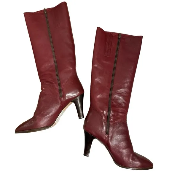 Cherry Red Women’s Heeled Boots Made in Brazil Size 10m