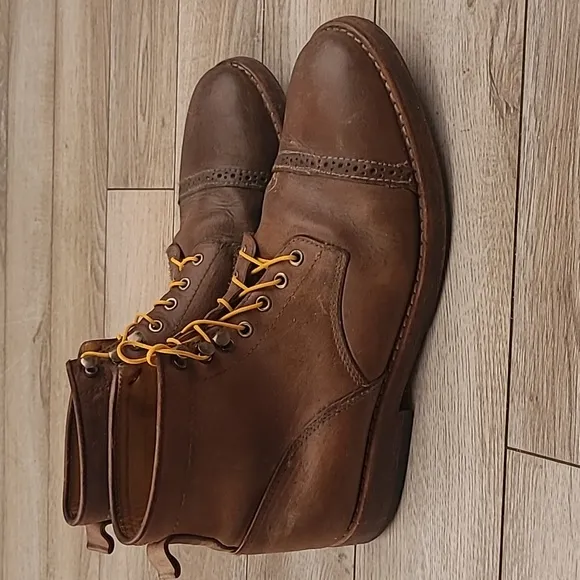 CHEVALIER Rapid Blake Stitched Brown Beige Leather Sz 45 / 11 US Mens Boots‎