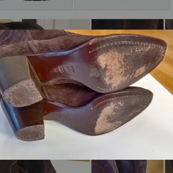 Chic Brown Heeled Suede Boots