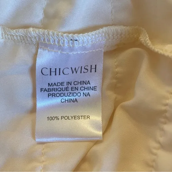 CHICWISH Swan Cloud Cream Tulle Ruffle Tiered Maxi Skirt
