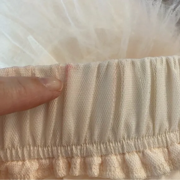 CHICWISH Swan Cloud Cream Tulle Ruffle Tiered Maxi Skirt