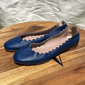 Chloé Women’s Lauren Leather Ballet Flats Dark Blue Size 5.5/35.5