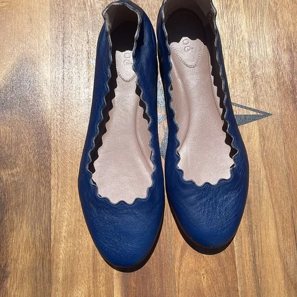 Chloé Women’s Lauren Leather Ballet Flats Dark Blue Size 5.5/35.5