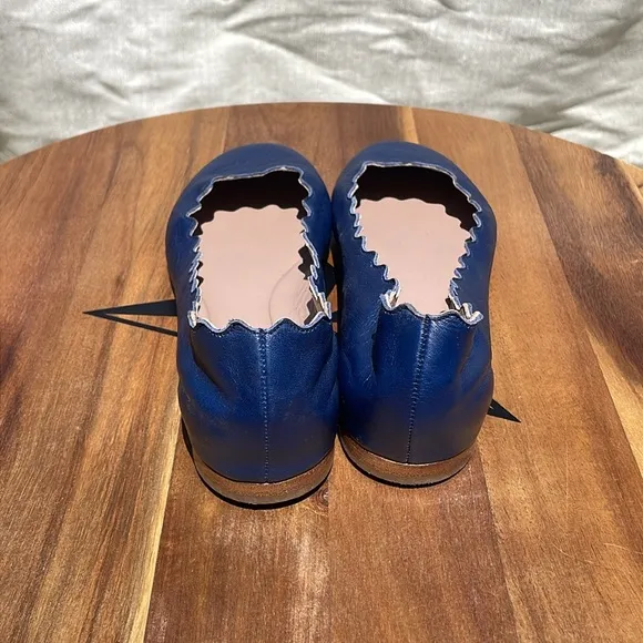 Chloé Women’s Lauren Leather Ballet Flats Dark Blue Size 5.5/35.5