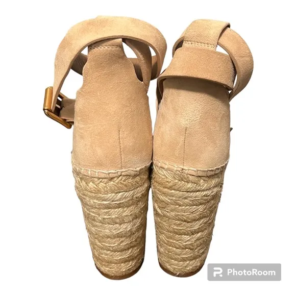 Chloe Cream Espadrille Wedges with Adjustable Ankle Strap
