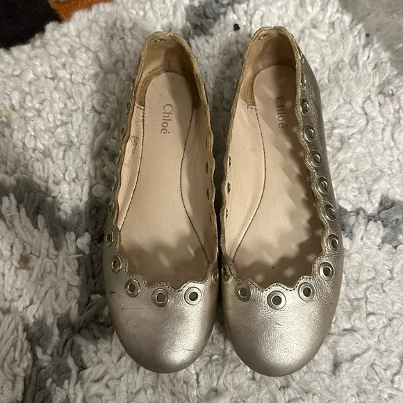 Chloe girls scallop flats