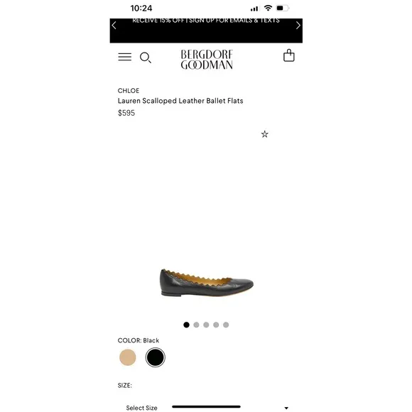 Chloe Lauren Scallop Ballet Flats