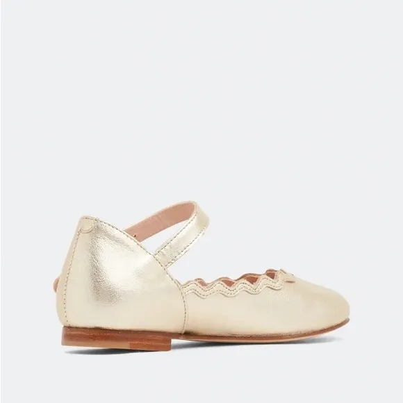 Chloe scalloped leather ballerina flats gold